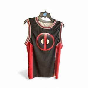 Deadpool basketball jersey burgundy/black with no size tag